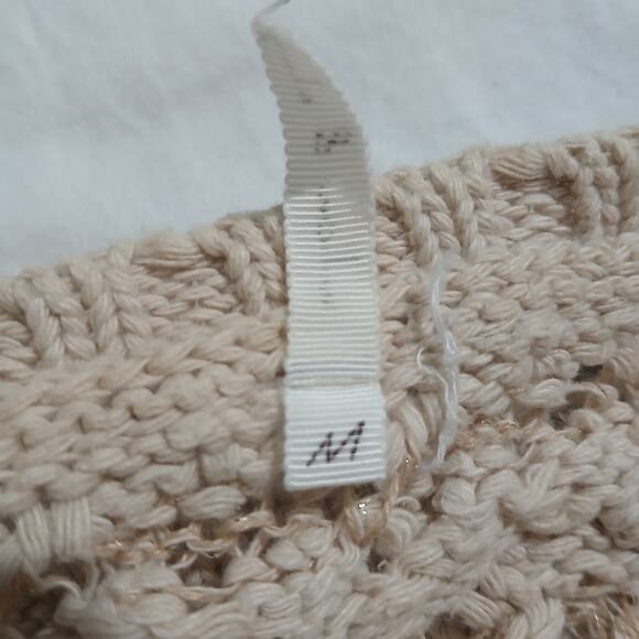 Willow & Clay M Cream Metallic Thread Long-Sleeved Raglan-Sleeved Cotton Sweater - Picture 12 of 16